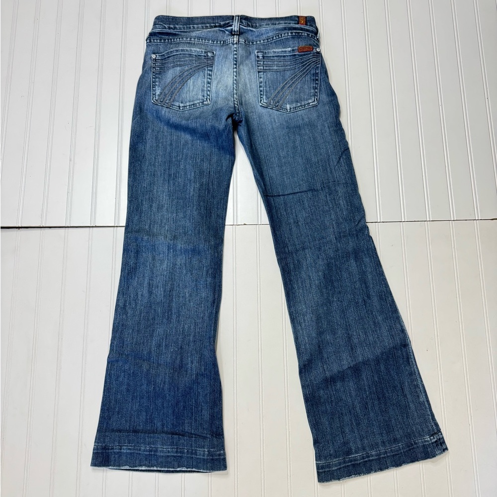 VTG Seven for All Mankind DOJO Y2K low rise Jeans 29 Petite FLARE Boot Leg Blue
